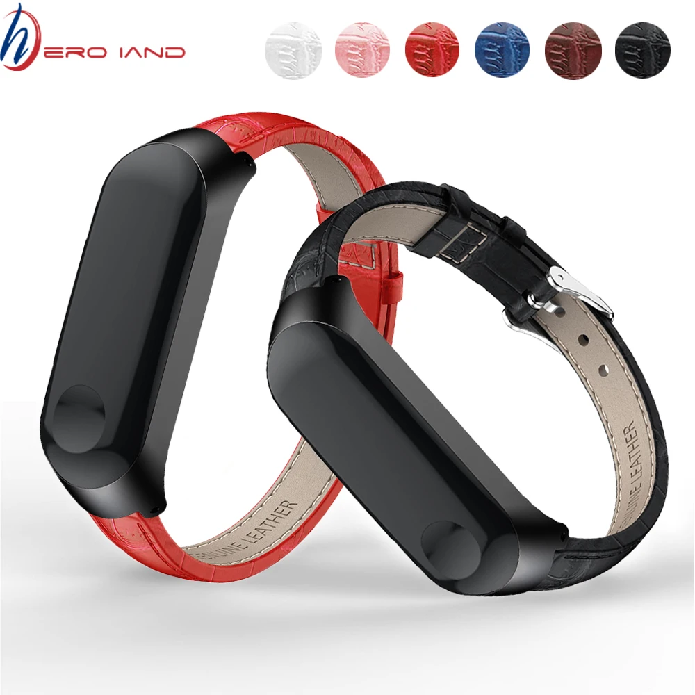 

Crocodile Leather band for Xiaomi Mi Band 2 And Miband3 Strap watch wrist strap For xiaomi mi band 3 accessories bracelet Strap