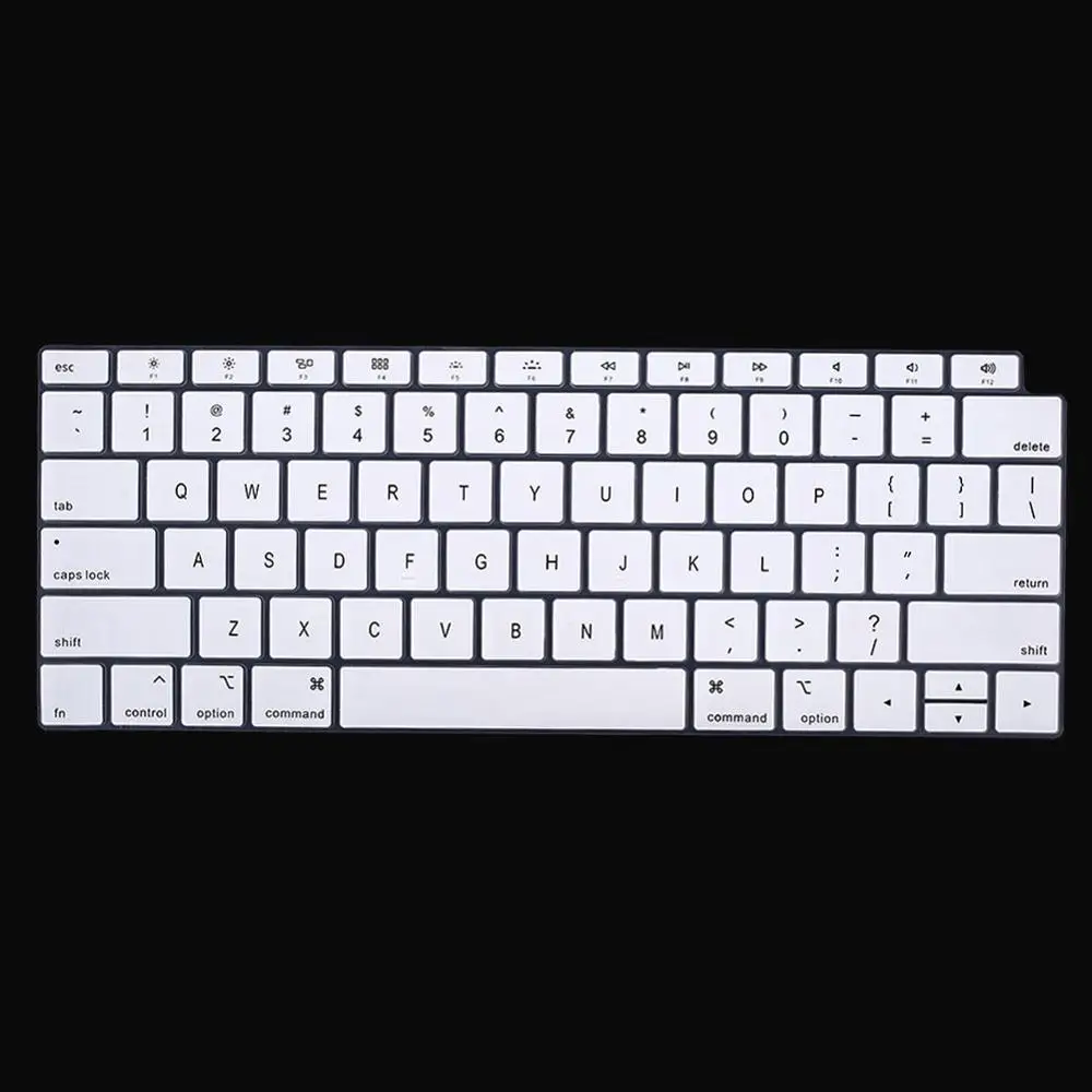 Силиконовый протектор клавиатуры для Macbook Air 13 A1932 США раскладка клавиатуры крышка Водонепроницаемая клавиатура пленка - Цвет: Белый