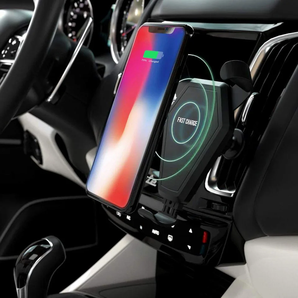 Tendway Qi Быстрое беспроводное автомобильное зарядное устройство Qc 2,0 быстрое зарядное устройство для мобильного телефона гравитационная автомобильная подставка для телефона автомобильное беспроводное зарядное устройство