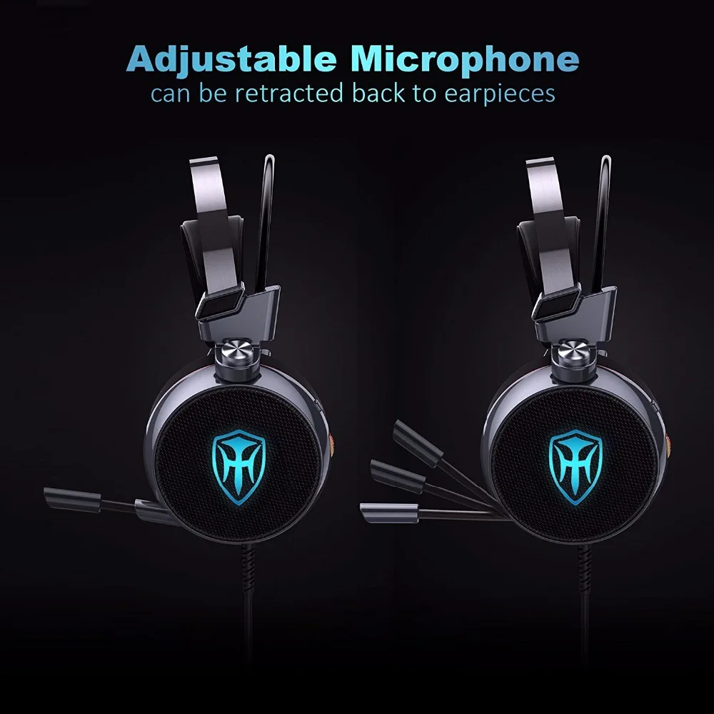 Лучшие PC Gaming Headset 3D стерео наушники с Splitter адаптер регулируемый микрофон светодио дный для ноутбука PS4 PC xbox мобильного телефона