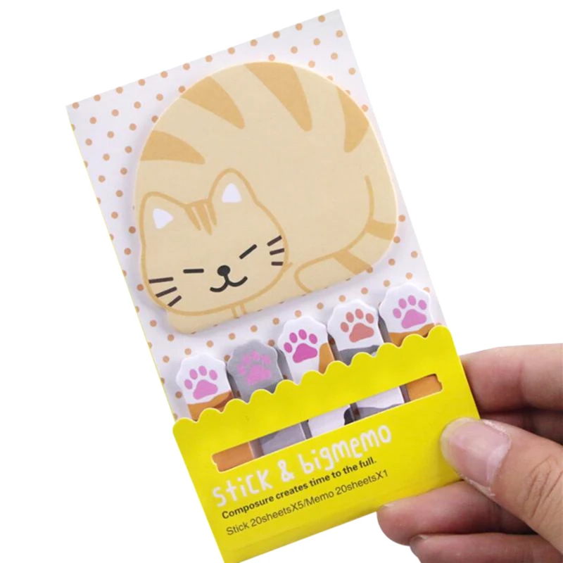 Милые Kawaii животные кошка панда Липкие заметки блокнот школьные принадлежности