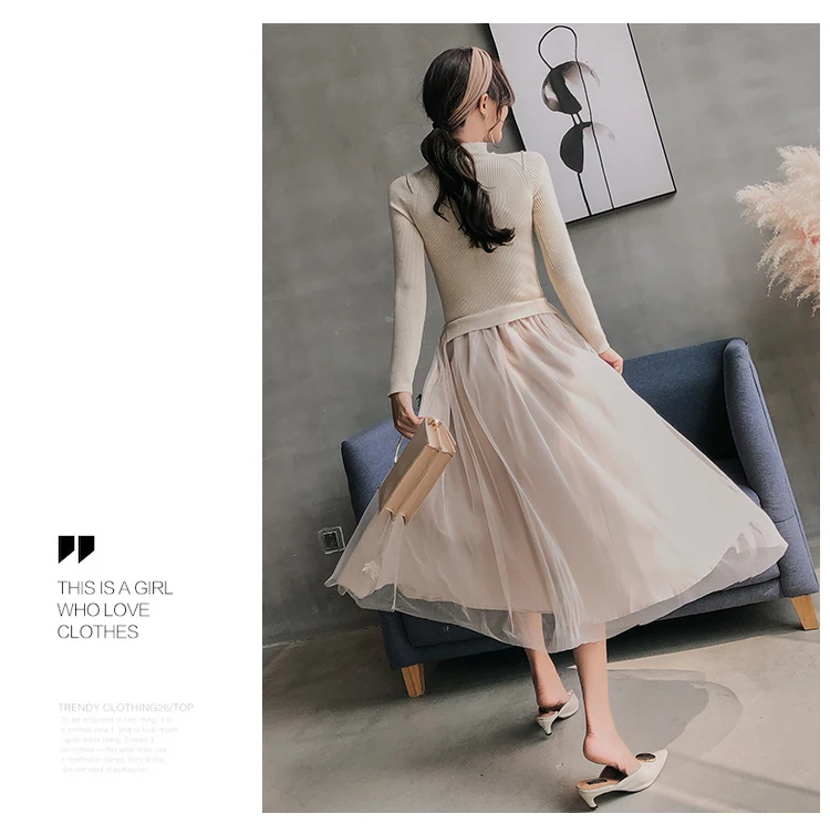 Женское трикотажное платье свитер повседневное облегающее Сетчатое с длинным