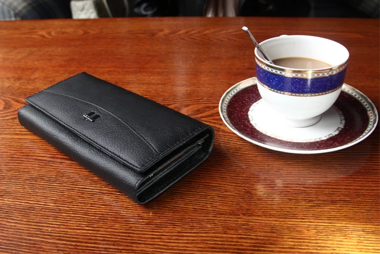 Качественные кошельки из натуральной кожи для женщин модный длинный дизайн