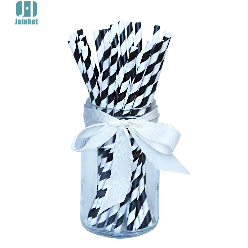 Перевозка груза падения 100 шт./лот черные бумажные соломинки для питьевой трубки