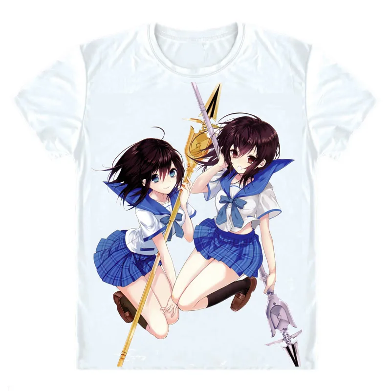 Strike the Blood T-Shirts Multi-style Short Sleeve Shirts Sutoraiku za Buraddo SutoBura Kojou Akatsuki Himeragi Cosplay Shirt | Мужская