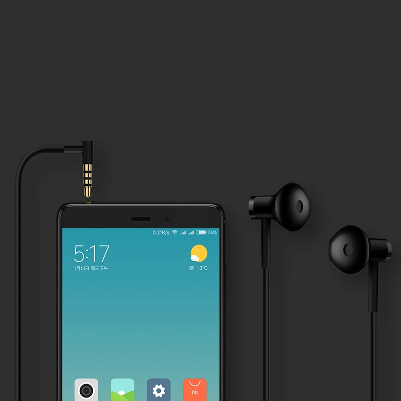 Xiaomi Hybrid DC наушники половинные вкладыши с сумкой Рог l образный разъем MEMS микрофон