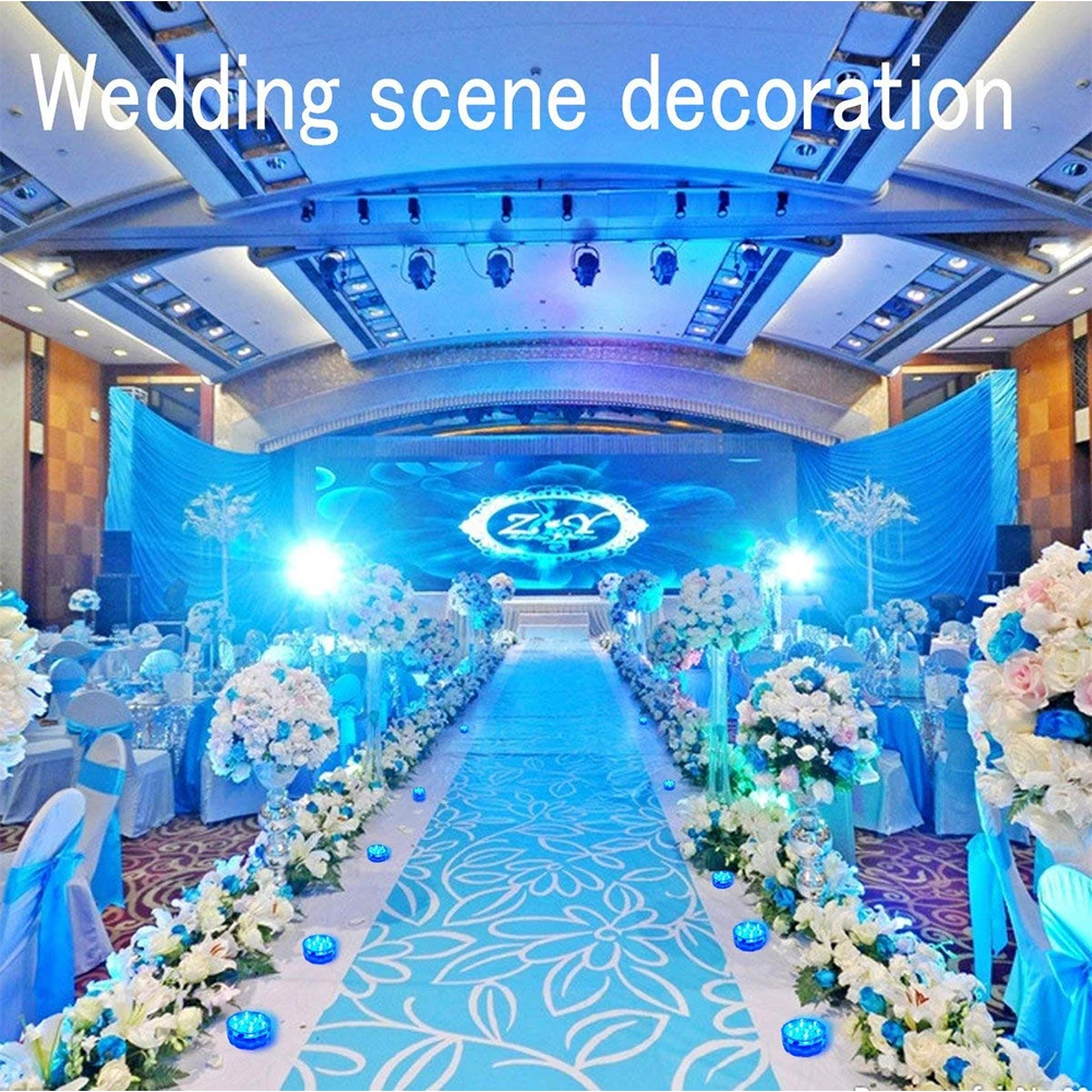 10 LED Remote Controlled RGB Submersible Light IP68 Battery Operated Underwater Night Lamp Vase Bowl Outdoor Garden Party Decor