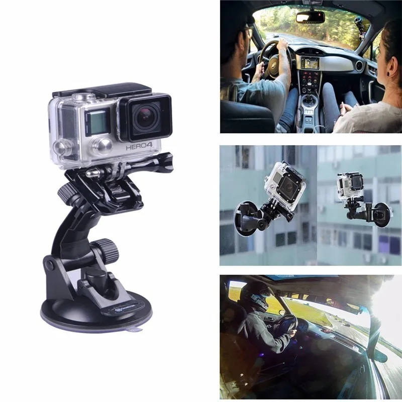 Для спортивной экшн-камеры Go Pro аксессуары Автомобильная присоска-держатель Камера переходник крепежа штатива монопода с винтовым зажимом для экшн-Камеры Gopro Hero 4 Sjcam Sj4000 M10