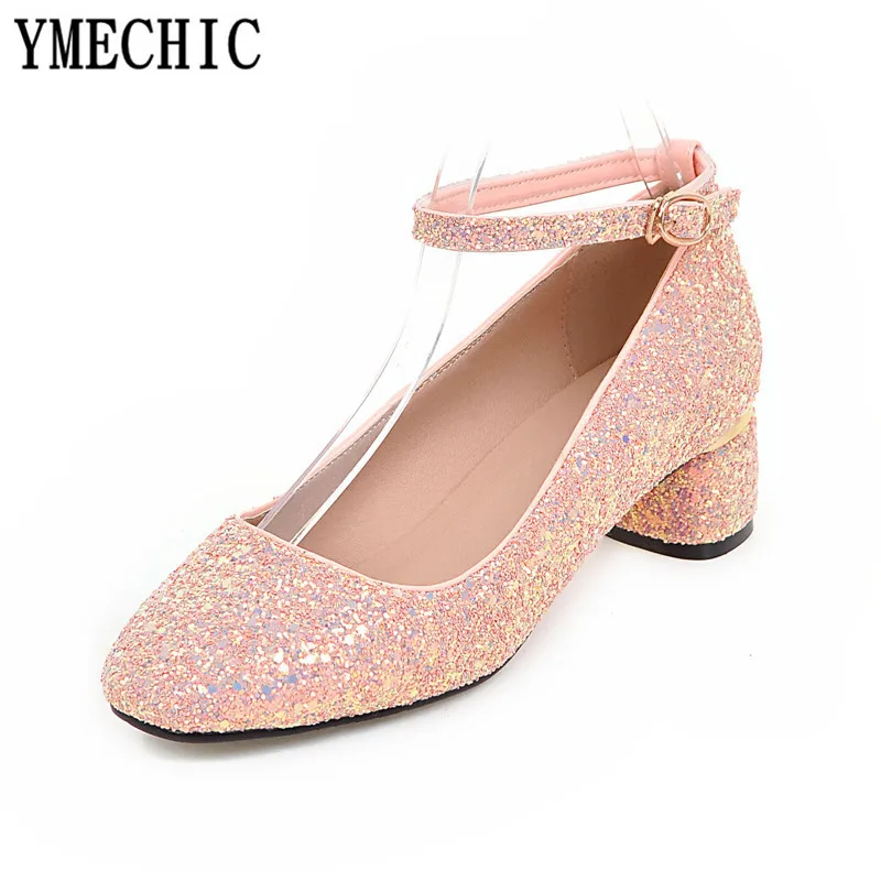 YMECHIC/белые розовые золотые серебряные туфли с квадратным носком и ремешком на