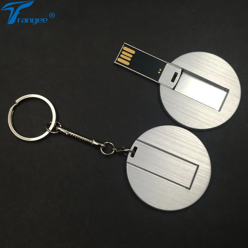 Металлическая мини флеш карта Trangee USB накопитель 4 ГБ 8 16 32 2 0 брелок круглая