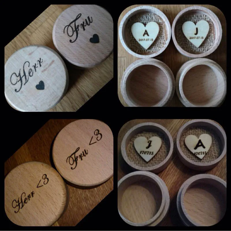 Индивидуальный подарок 2 шт. деревенская коробка для свадебных колец на заказ