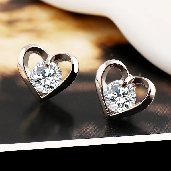 Женские серьги гвоздики с кристаллами серебряного цвета|jewelry kingdom|jewelry asianjewelry crown |