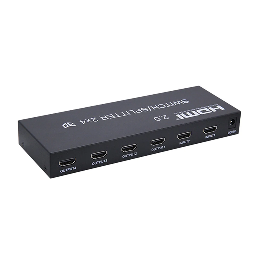2X4 HDMI переключатель сплиттер 4 к @ 60 Гц YUV 4:4:4 HDR оптический SPDIF + 3 5 мм разъем 2 в Выход