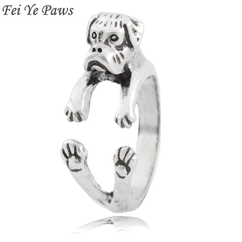 Античное серебристое кольцо Fei Ye Paw Boho для женщин уникальное с животными мужские