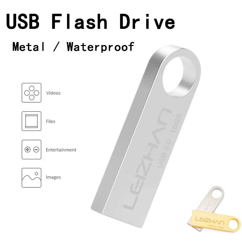 Металлический USB флеш накопитель 64 ГБ 32 16 8 4 Гб usb для компьютера планшета 2 0