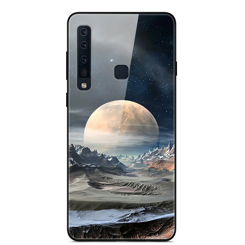 Чехол из закаленного стекла для samsung Galaxy A9, чехол с планетой космосом, стеклянный чехол на заднюю панель для samsung A9 A920F A920 A9S, чехол - Цвет: 19