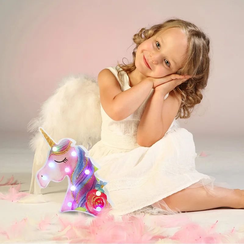 Единорог 3D светодиодные ночники настольная лампа новинка животное вечеринка