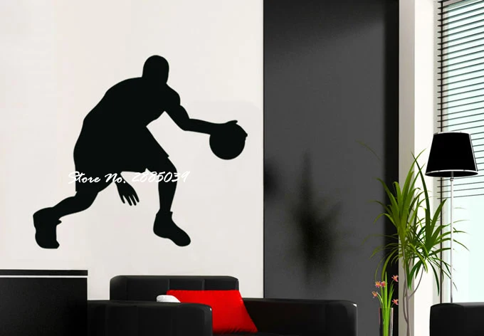 2017 New Design Basketball Player Wall Sticker Vinyl DIY Self-Adhesive Home Decor Decals Sport for Kid Room Poster LA267 | Дом и сад
