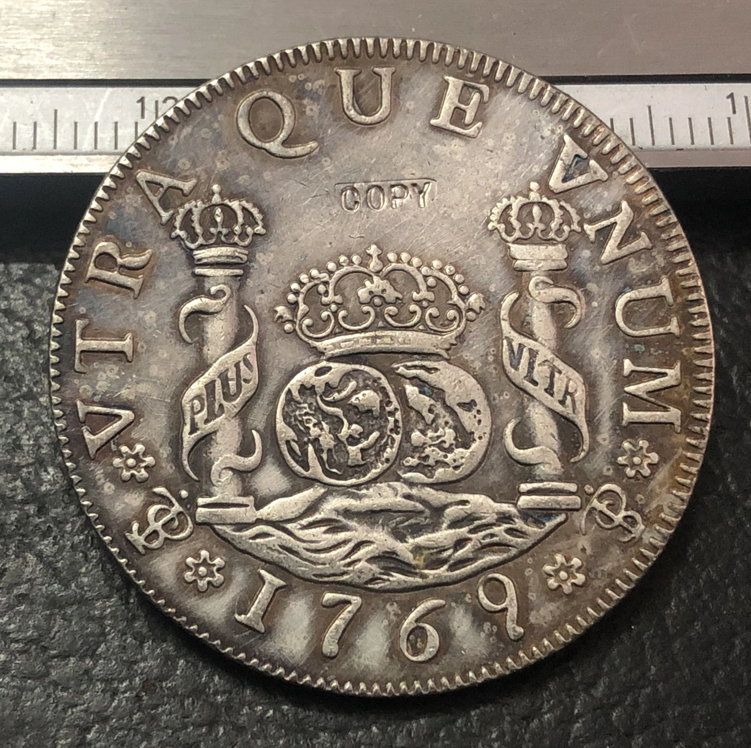 1769 BOLIVA 4 Reales-Carlos III копия испанской армии столбы копия монеты