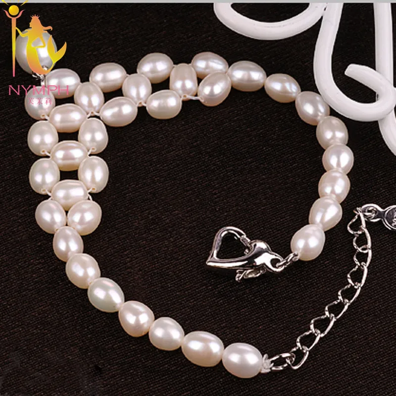 [NYMPH] жемчужные украшения браслеты для женщин натуральная пресная вода новый