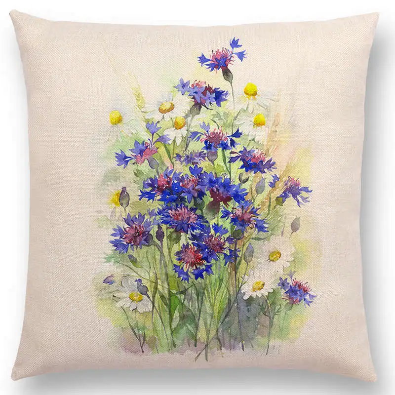 Горячая Распродажа Акварельные Цветы Bluebells герани васильковые цветы букеты