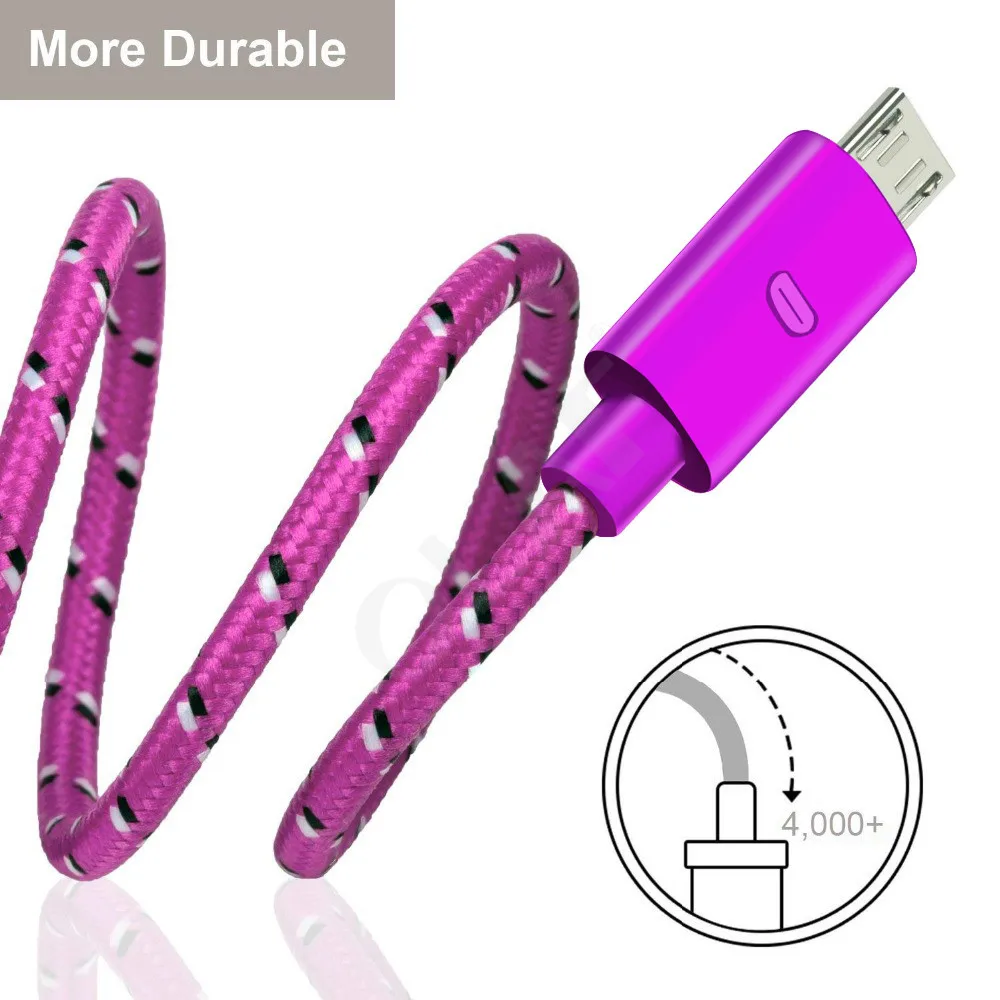 Кабель Micro USB Olaf 1 м/2 м/3 м нейлоновый кабель для быстрой зарядки и передачи данных