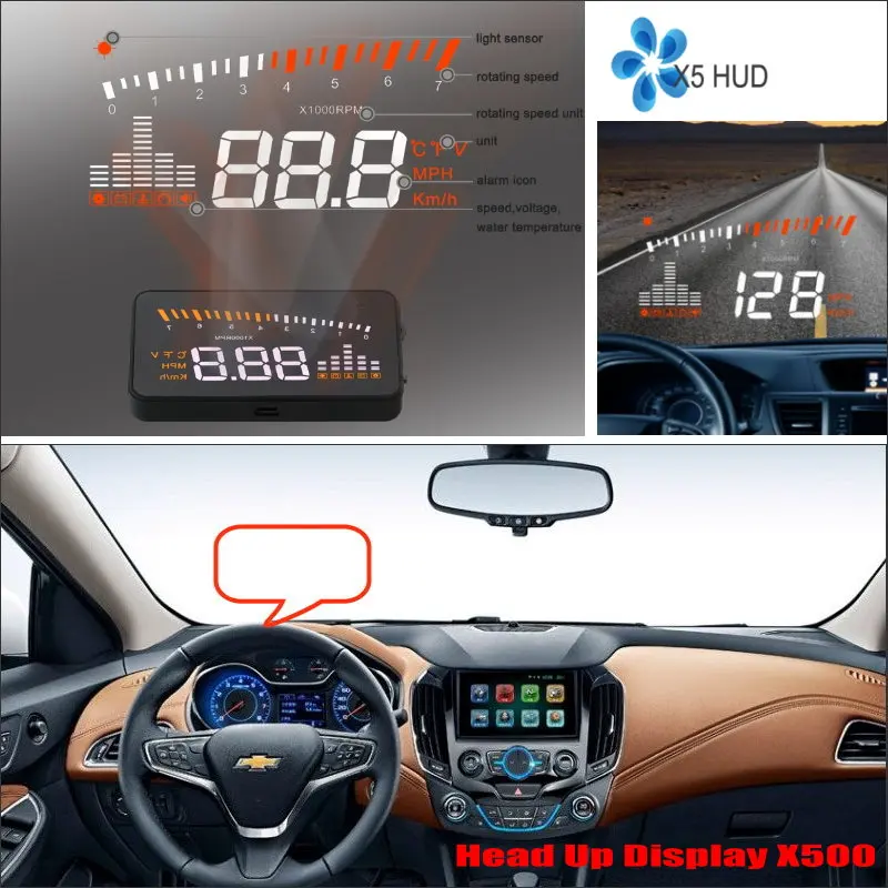 For Chevrolet Cruze/Malibu/Silverado 2010-2020 Car OBD HUD Head Up Display Driving Screen Projector Reflecting Windshield