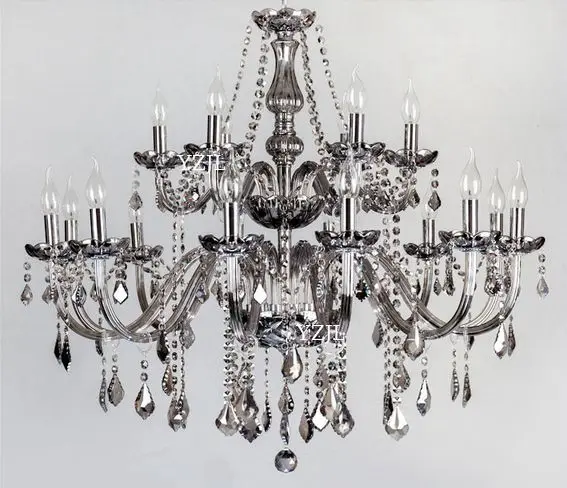 Smoke grey chandelier light crystal luxury living room bedroom dining upscale lighting | Освещение