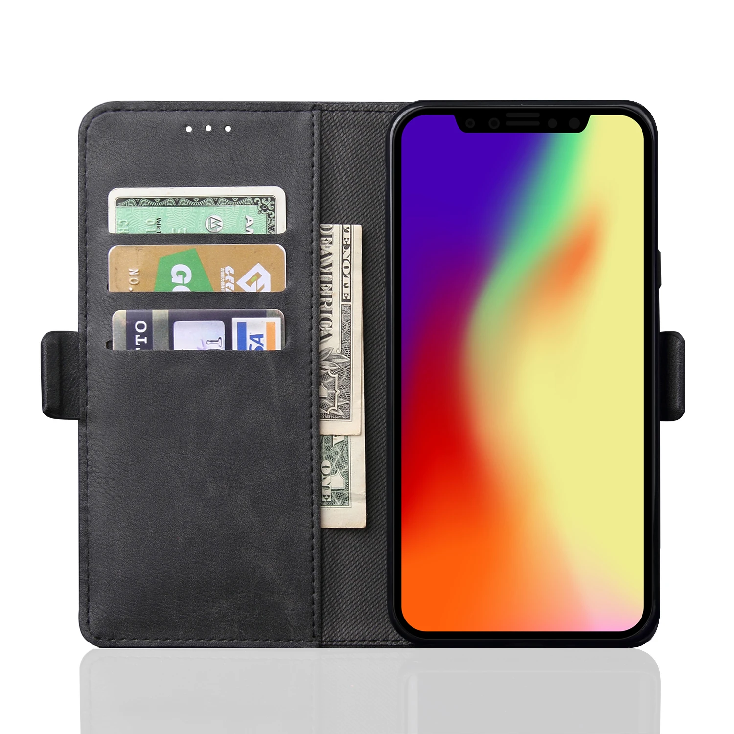 Многофункциональный кожаный чехол-кошелек для iPhone XS Max XR силиконовый