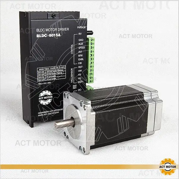 Действовать двигатель 1 шт. Nema23 мотора постоянного тока без щетки 57BLF03 24V 250W 3000
