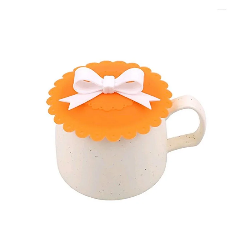 Милые Анти пыль с мультяшками силиконовый стеклянная крышка для чашки Кофе