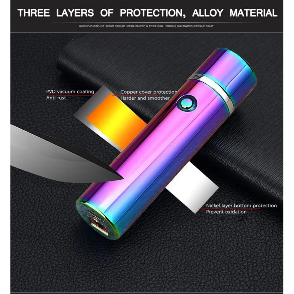 Электрическая зажигалка с двойной импульсной дугой заряжаемая USB для табака