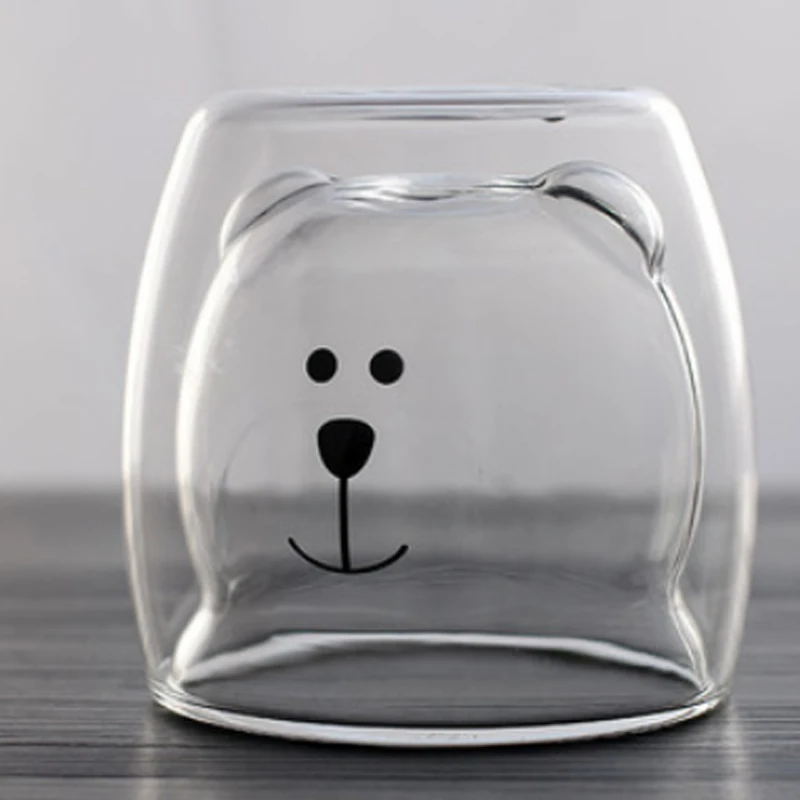 Медведь Кружка для кофе термостойкая Двойная Стенка стеклянная кружка воды