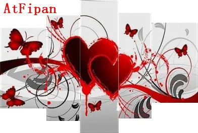 Atfipan самым высоким рейтингом модульная фотографии 5 шт. романтические красные