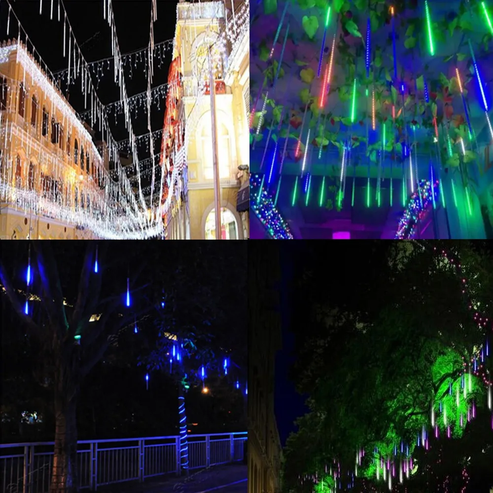 50 см RGB метеоритный дождь трубки Рождественская гирлянда светильник украшение