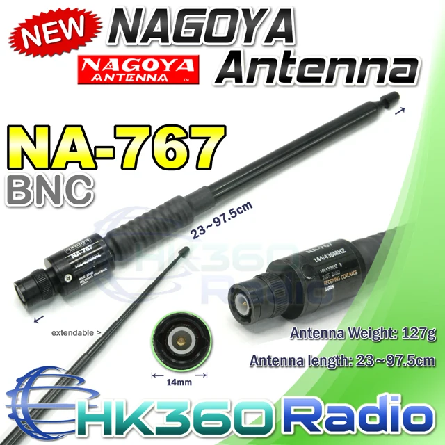 Нагоя NA-767 BNC увч + укв ручной телескопическая антенна для TK100 TK200 IC-V8 IC-V80 IC-V82 IC-U82 ICOM
