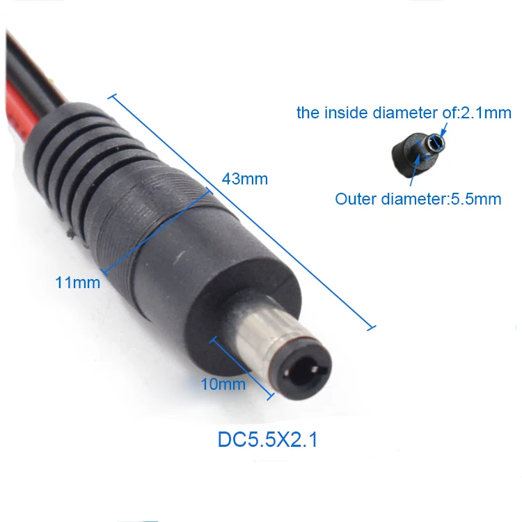 30 см SAE поворотный провод питания постоянного тока DC5521 Штекерный адаптер для