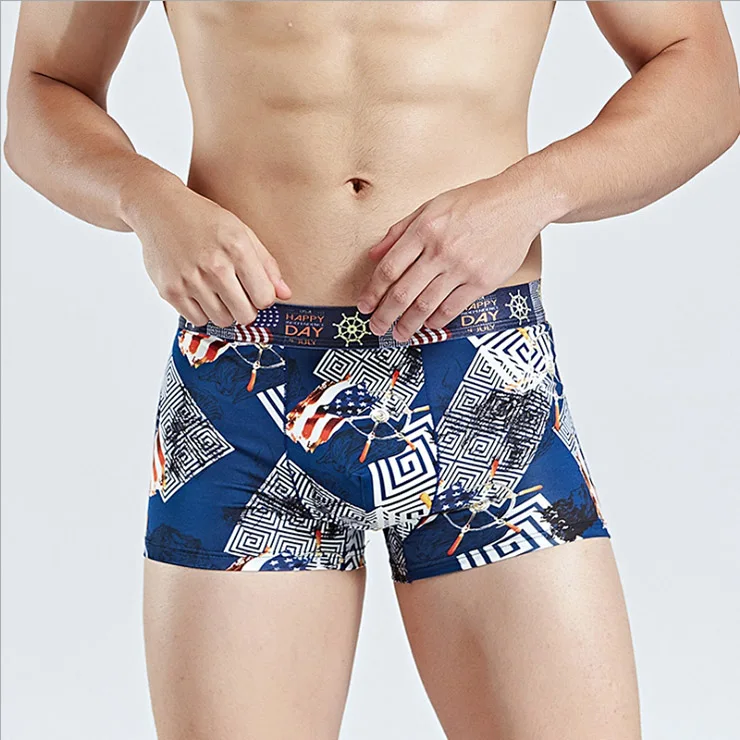 109 Трусы-боксеры из Ice Silk с рисунком, мужские боксеры, нижнее белье, Calecon Homme, мужские боксеры, шорты, нижнее белье, боксеры, сексуальные боксеры, шорты, мужские трусы - Цвет: 109