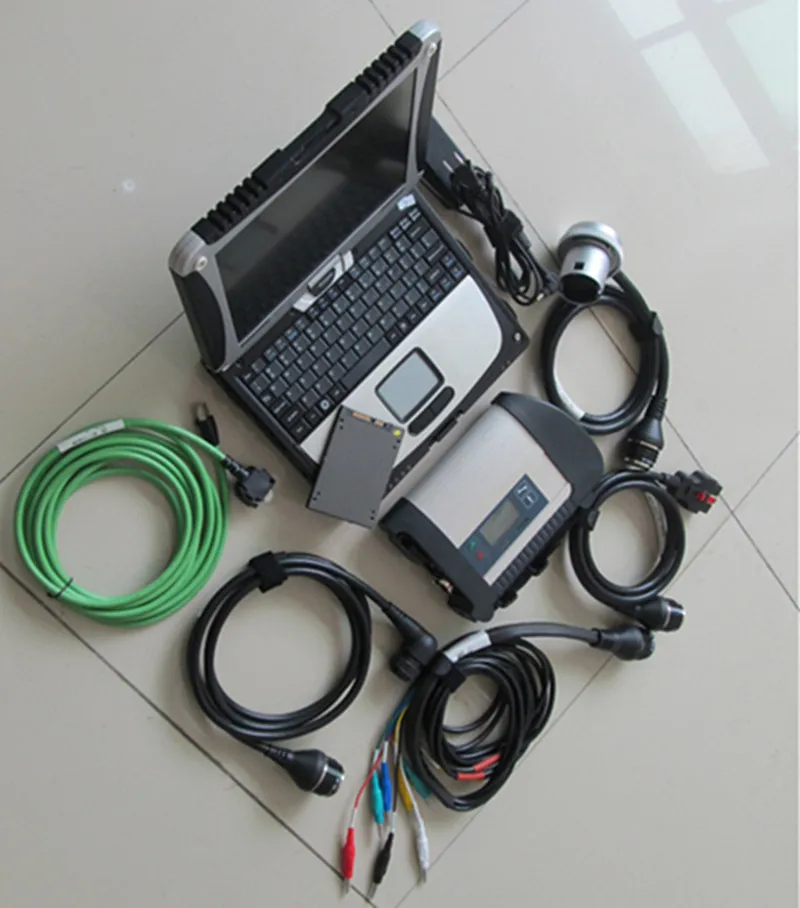 Качественный MB SD Connect C4 Star компактное диагностирующее устройство Compact 4 с CF-19