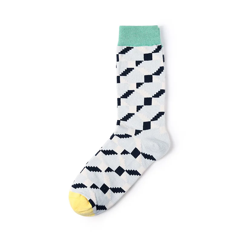 Sky Blue Socks Harajuku/крутые Свадебные счастливые носки, деловые мужские носки большого размера, новые дизайнерские носки в стиле хип-хоп с рисунком слона, Calcetines Hombre Sokken - Цвет: Sky Blue Socks