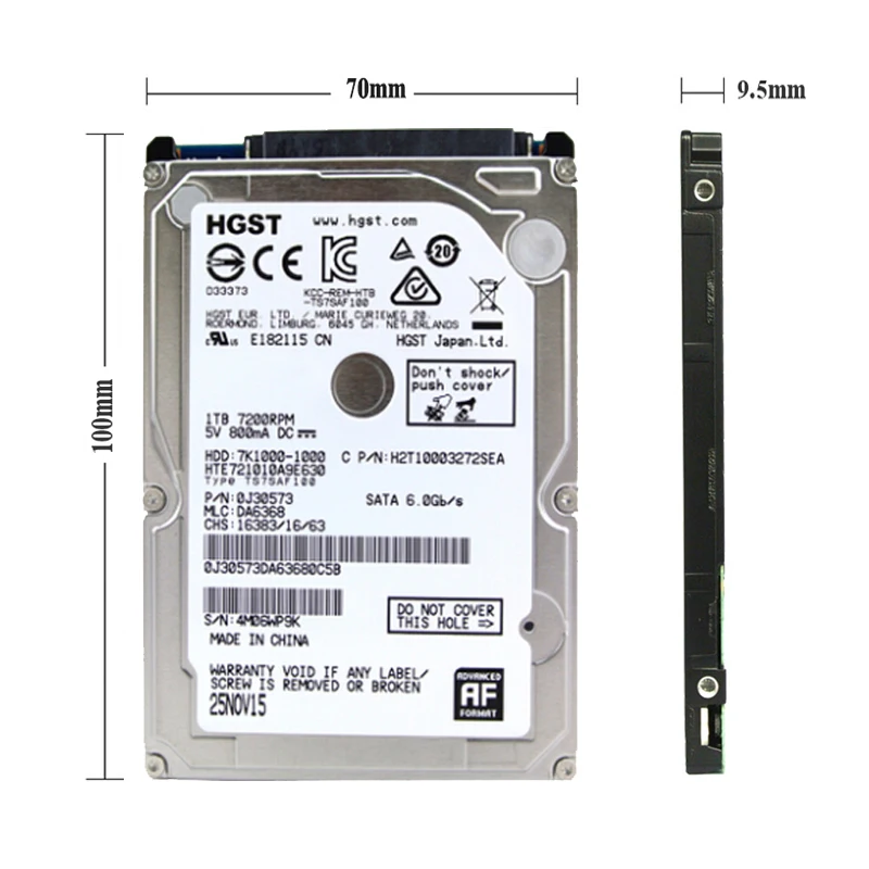 Жесткий диск для ноутбука HGST 2 5 дюйма 120 ГБ Sata 1 Мб/8 Мб 4200 об/мин 5400 гарантия на 3