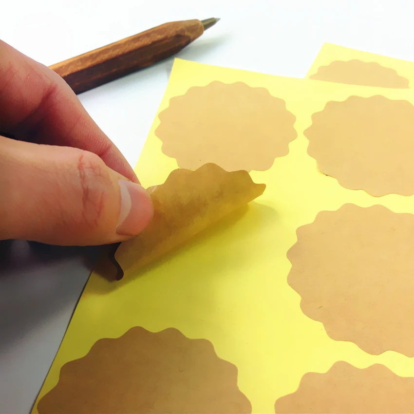 100pcs/lot Blank flower design thank you Kraft paper self-adhesive seal sticker DIY labels for handmade Products 100pcs lot 3 20colors diy polyester fluffy ballerina chiffon flower with pearl button in centre handmade accessories