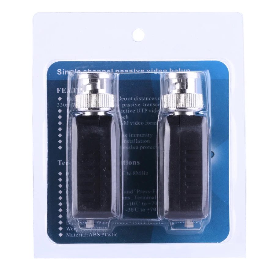Hamrolte Transceiver Twisted Single Channel Passive Male Connector UTP Video Balun for AHD TVI CVI Analog Camera | Безопасность и