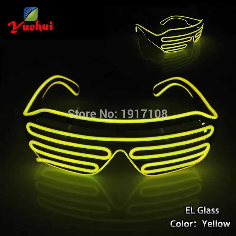 

10 COLOR Choice Luminous Colorful Fashion EL Wire LED Shutter Glasses For Dance Party Decoration With Flashing/Steady On driver