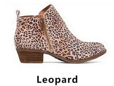 Leopard Новинка года; сезон осень-зима; женские ботинки; Ботинки martin из искусственной кожи с боковой молнией; винтажные Модные ботильоны; женские ботинки - Цвет: Leopard