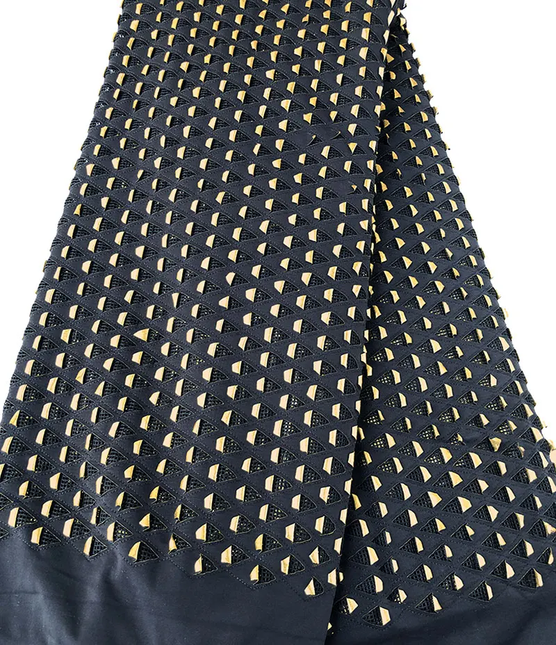 

flexible unique African lace fabric with all handcut holes very special Nigerian Garment cloth soft 5 yards per piece