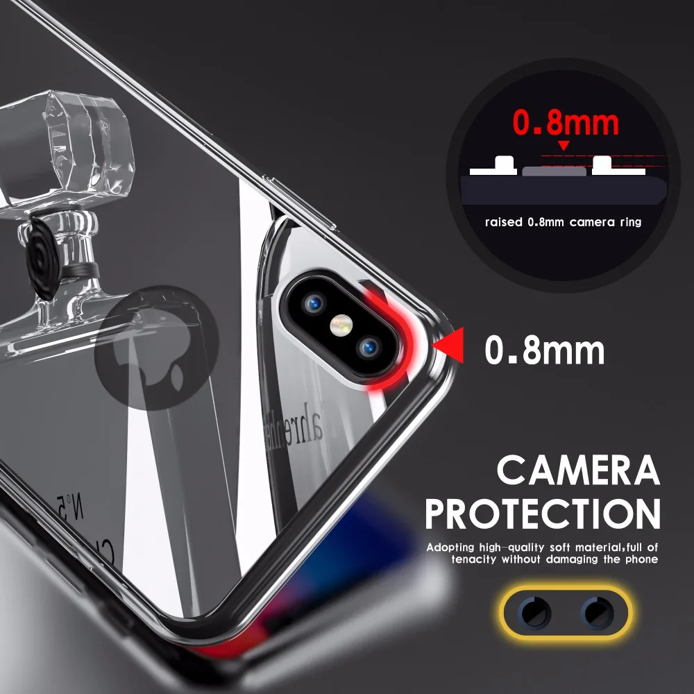For iPhone X 6 6S 7 8 Plus Case Luxury Ultra Thin Mirror Phone Cases 10 5 5S SE Soft TPU Rugged Hybrid Armor Cover |