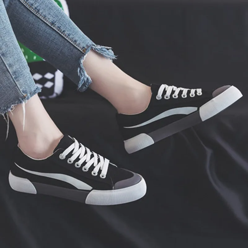 Женская парусиновая обувь Летние удобные кроссовки на шнурках Tenis Feminino