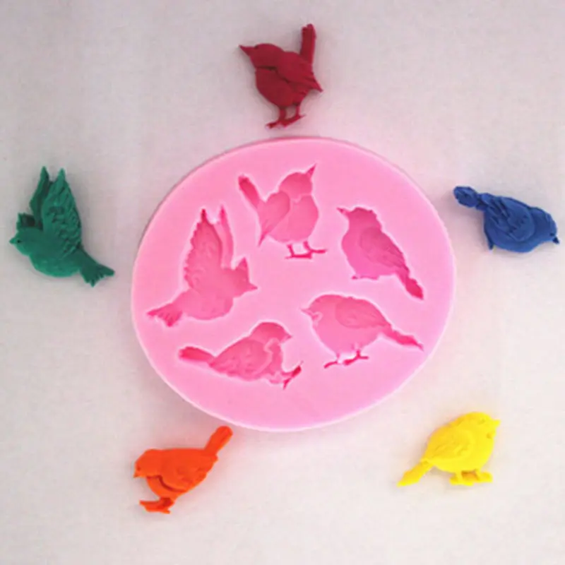 ISIX Cute Birds DIY Силиконовые Фондант Плесень Сахар Craft Декор для выпечки торта