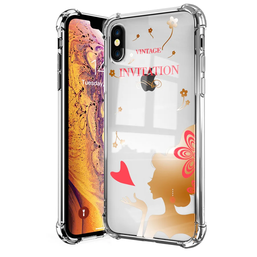 IQD чехол для iPhone X XS Max XR 7 8 6 6 S Plus Shell прозрачные чехлы с узором ультратонкий ТПУ бампер противоударный защитный чехол - Цвет: goddess